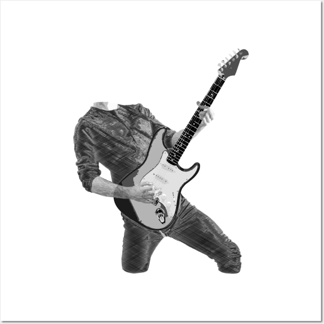 Rock n Roll Guitar Player, Black & White Wall Art by Lusy